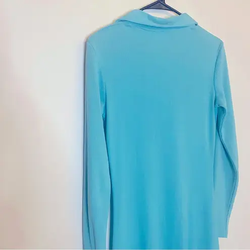 Newport News Vintage 90s  Long Sleeve Polo Dress in Teal Blue