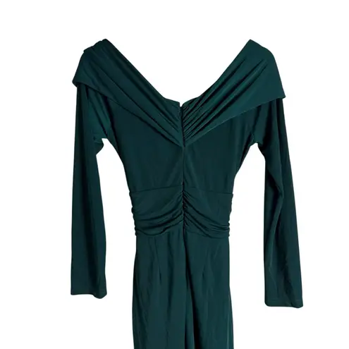 Zac Posen Emerald Green Off Shoulder Cocktail Maxi Formal Gown 10