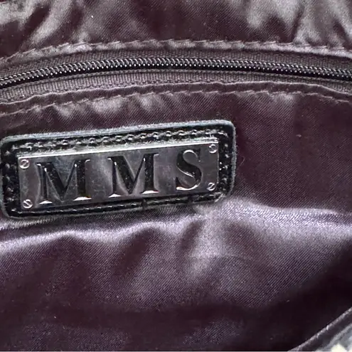 MMS Black Tan Tribal Vegan Leather Casual Clutch Purse Minimalist Sleek Classic