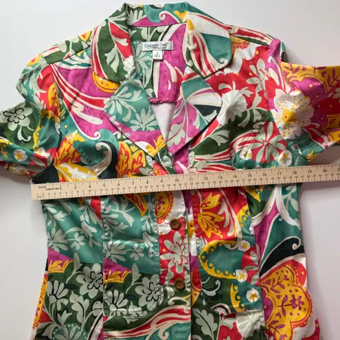 Coldwater Creek Floral Paisley Jacket Sz M Multicolor Maximalist Retro Colorful