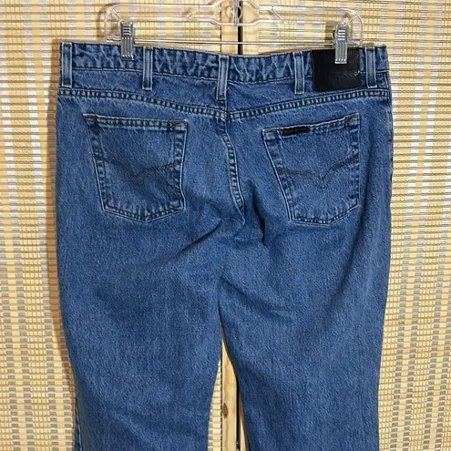 Harley Davidson 1990s Medium Wash Blue Bootcut High Rise Jeans Womens 14P 36W