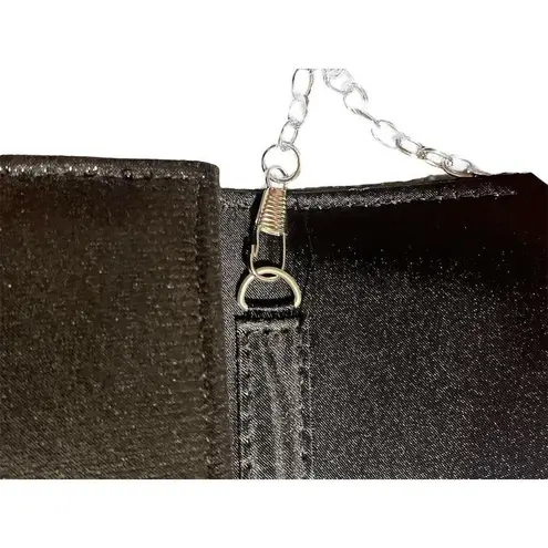 Forever Young Clutch Bag Chain Strap Silver Rhinestone Wallet Purse 8x4 NEW