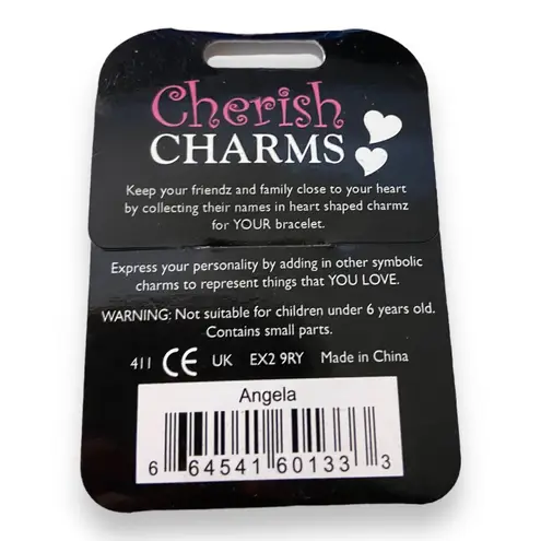 Cherish Charms ANGELA Name Bracelet Charm NEW NWT Silvertone Silver