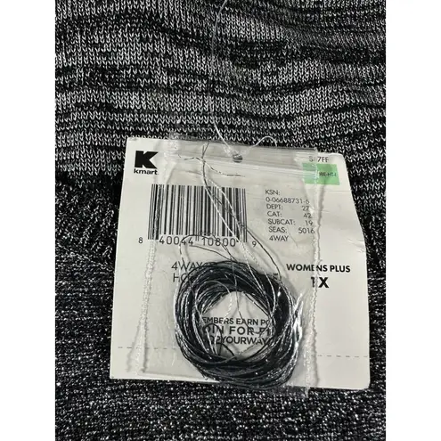 Basic Editions Black and Silver Knit Sweater, Womens Plus 1X.