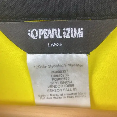 Pearl Izumi  Yellow & Black Long Sleeve Zip Up Sport Athletic Cycle Jersey Top L