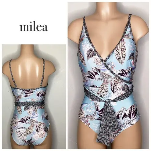 New. Milea floral plunge neck one piece. Size 10 DD