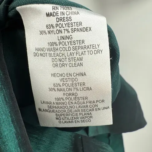 Alex Evenings Dress Size 4 Emerald Green Taffeta Sheath Cocktail Wedding Formal