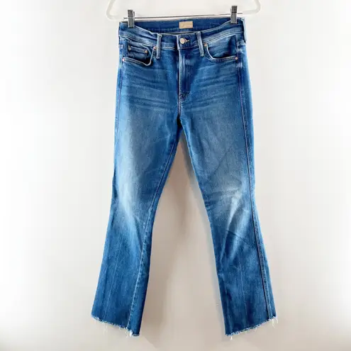 Mother Mid Rise The Double Insider Heel Jeans in Opposites Attract Blue 28