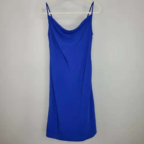 19 Cooper NWT Draped Neck Spaghetti Strap Slip Dress Royal Blue Size Medium
