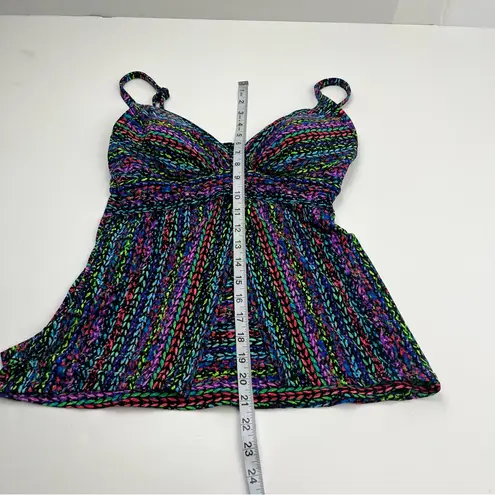 MiracleSuit Swim Tankini Top Stitch It Cleo Soft Cup Tummy Control Size 8 NWOT