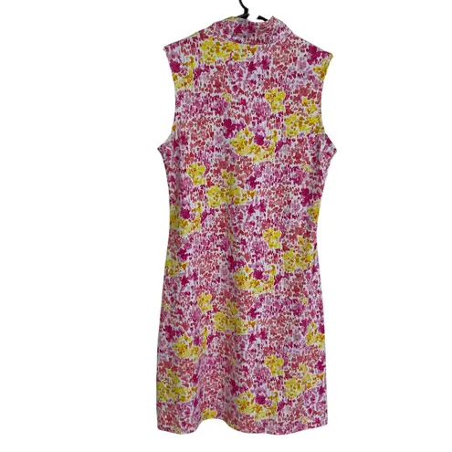 Ibkul Dress Womens Small Pullover Pink Multi 1/4 Zip Sleeveless Tennis Outdoors