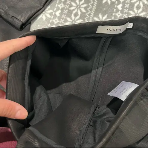 Munthe Black Plaid Trouser Pants Size 2 EU 34