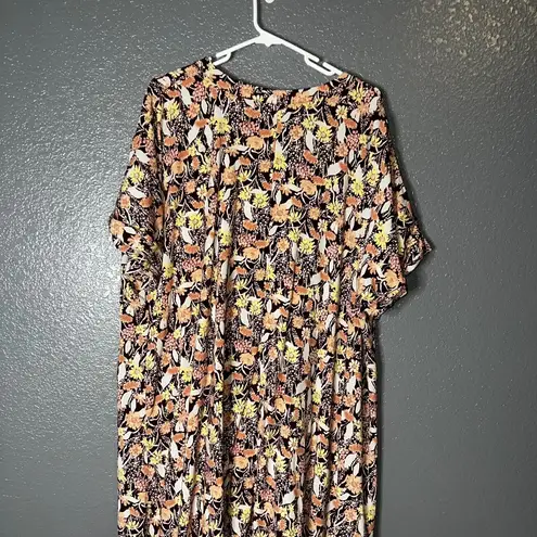 Ava & Viv Womens Floral Midi Dress Size 3X Babydoll Resortwear Travel