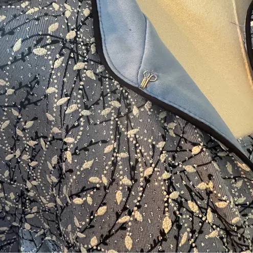 Alex Evenings  Mandarin Neck Twinset Tank Top and Jacket Wedgewood Blue Gray 1X