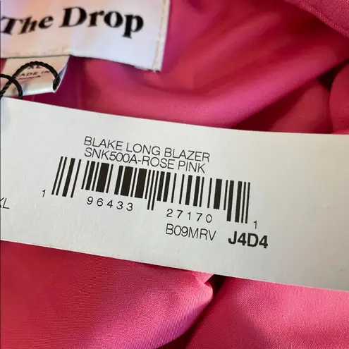 The Drop Blake Long Blazer in Rose Pink Size XL