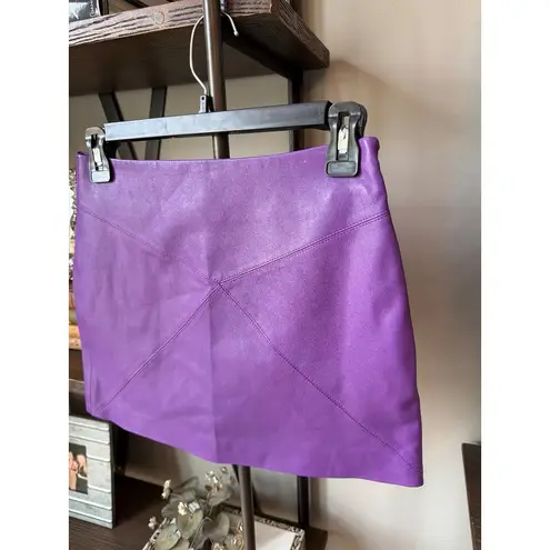 RTA Leather Mini Skirt PURPLE Violet Womens Size 2