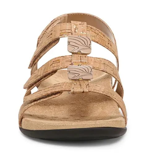 Vionic AMBER ADJUSTABLE SANDAL GOLD CORK Size 7