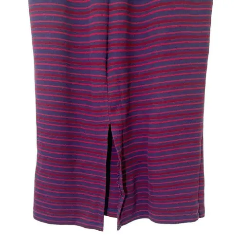 Marine layer Lexi Rib Daytime Midi Tank Dress Cabernet Navy Stripe Size Large
