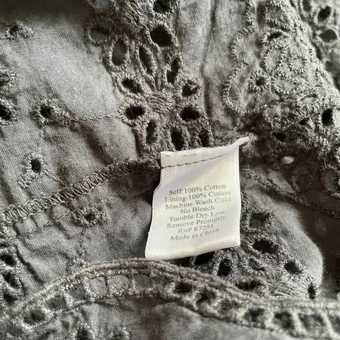 Johnny Was Vineyard Cover Up Tank Dress Semi Sheer Eyelet Black Size XS NEW