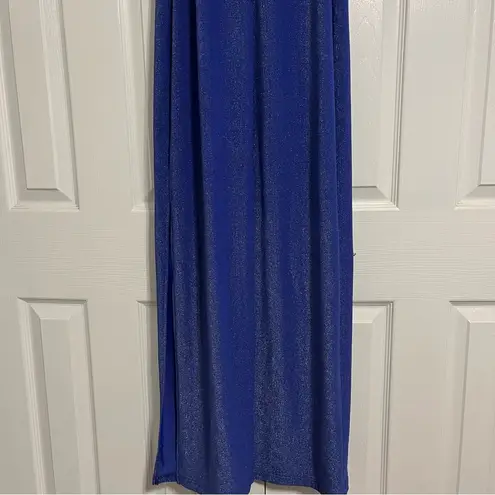 City Triangles  Sparkly Blue Bodycon Prom Maxi Dress