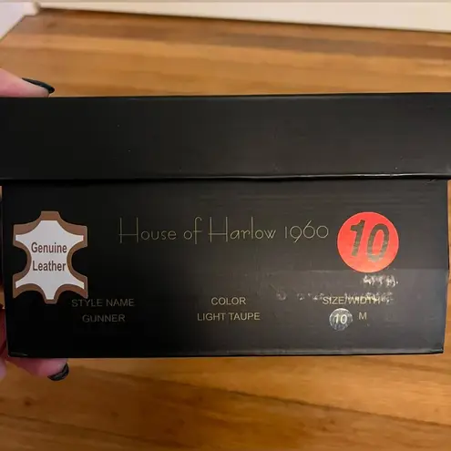 House of Harlow NIB 1960 Gunner Light Taupe Suede Loafer with Black Lug Sole