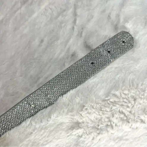 Silver Glitter Belt with Gold Buckle Size M/L