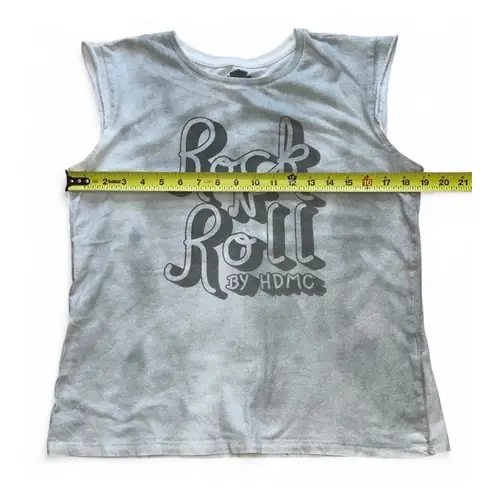 Harley Davidson  Rock N Roll Graphic Tank Top Women's Sz M Grey Wash Sleeveless