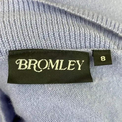 Bromley Vintage Purple Faux Cardigan Sweater Pullover Connected 2 piece set Top Size 8