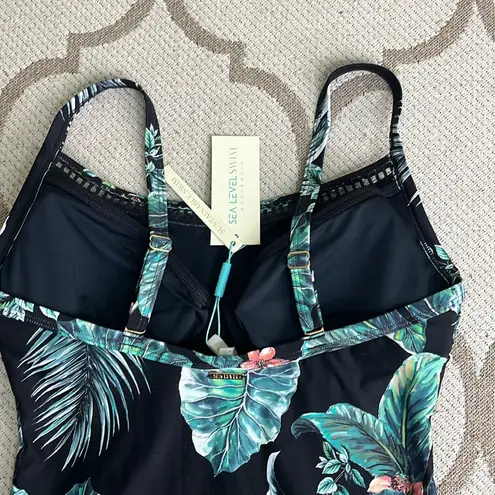 Sea Level Australia Tango DD/E cup bralette Singlet black tankini swim top Size 6