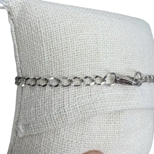 Sterling Silver S76 925 Stamped Volleyball Charm Oval Curb Link Chain Bracelet