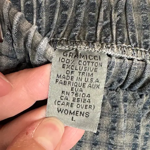 Gramicci O.G. DOBBY JAM PANT Women's Blue Checkered Pajama Pants Size Large