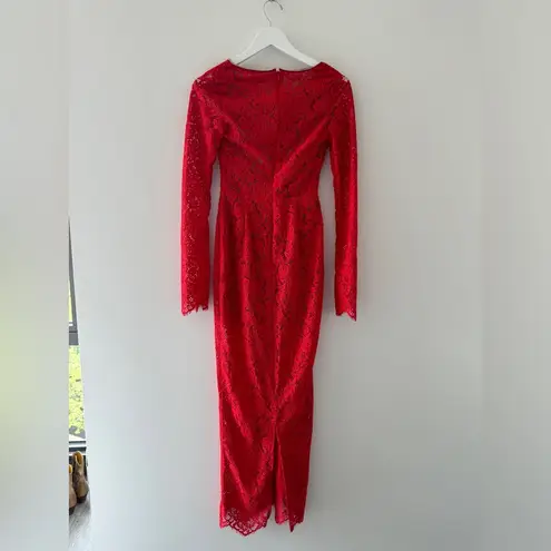 House Of CB  Lisandra Red Lace Maxi Dress XS