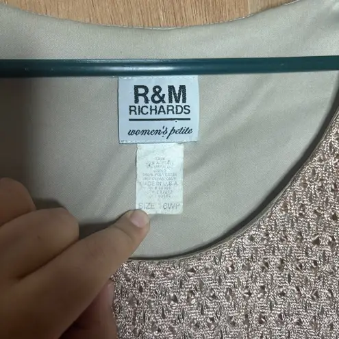 R & M Richards Women's Petite Cream and Gold top size 16