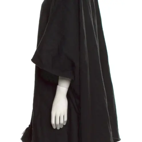 Cleobella Black KNIT POMPOM Drape SEVIGNY Lagenlook BOHO BLOGGER Poncho CAPE OS