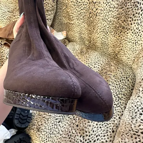 Donald Pliner Brown Zari Crepe Heeled Bootie Size 10M