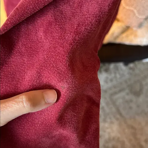 Live a little Vtg leather suede maroon pink western button up women jacket M Size M