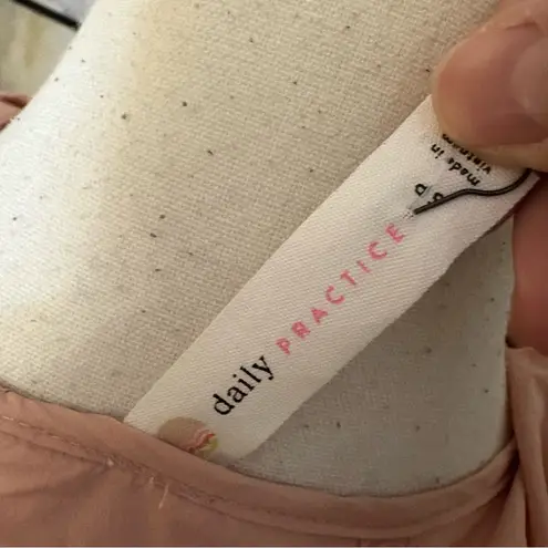 ANTHROPOLOGIE Daily Practice Pink Ruffle Hem Half Zip Pullover Dress Sz S Petite