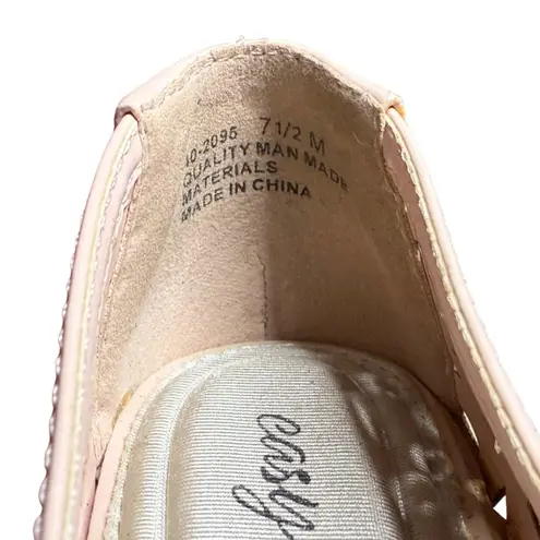 Easy Street Baby Pink Vintage 80s Cutout Low Block Heel Pumps Size 7.5