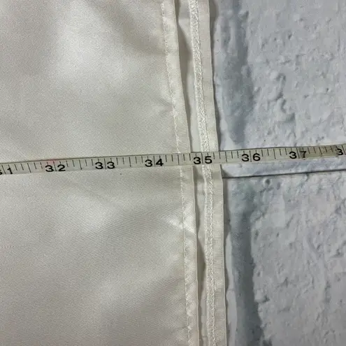 Henri Pierre women L V-cut button front satin Longsleeve nightgown white