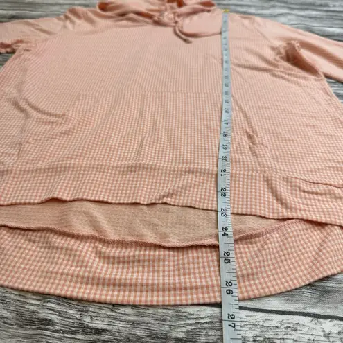 Weatherproof Vintage Womens Lightweight Hoodie Orange White Gingham M Med Medium