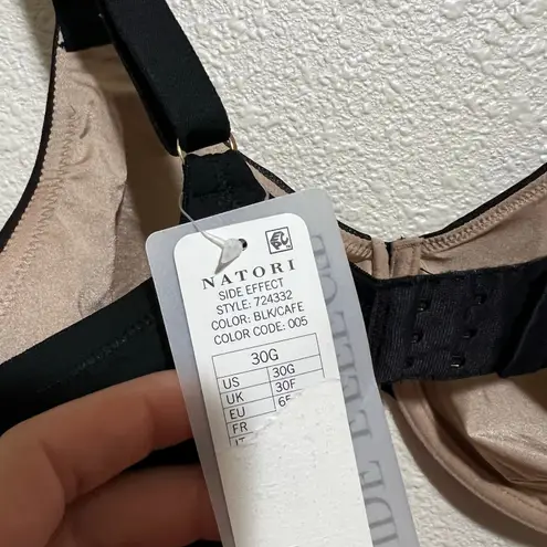 Natori 724332 black cafe side effect mesh unlined underwire bra 30G NEW - Image 9