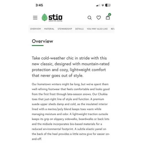 Stio Colter Chukka Insulated Waterproof Suede Boots Faded Oak Size 11