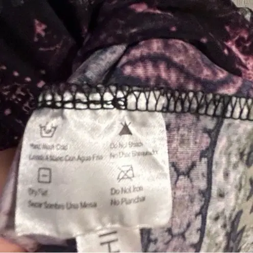 Cristina Love Women's XL V-Neck Short Sleeve Multicolor Boho Dress Y2K style