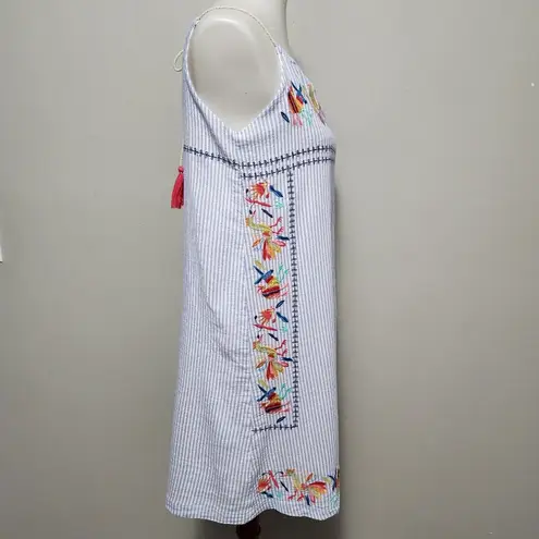 The Impeccable Pig embroidered striped halter dress size small