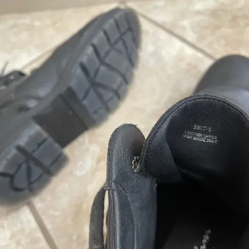 Avellini Made in Spain Leather Ankle Boots Women's Black Lace Up Size 40/usa 9