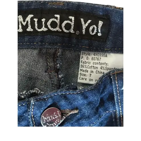 Mudd NEW  YO VTG Y2K 90's Lace Up Flare Dark Denim Jeans Boho Pants Size 7 thumbnail 5