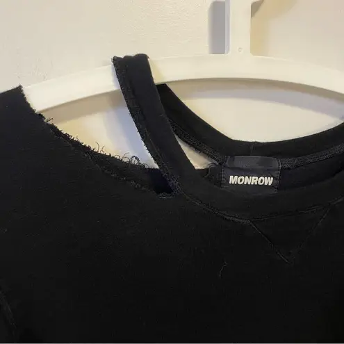 Monrow ripped shoulder sweatshirt black Size M