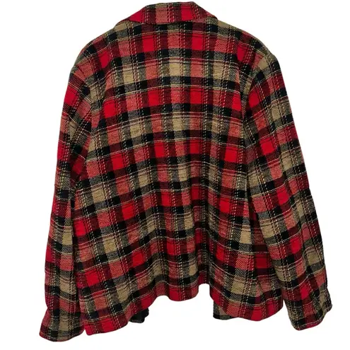 Sag Harbor Vintage Red & Black Plaid Blazer Jacket Coat Women’s Size Medium Fit!