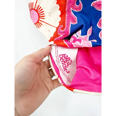 Agua Bendita Petra Pink Blue Print One-Piece Swimsuit Size Medium