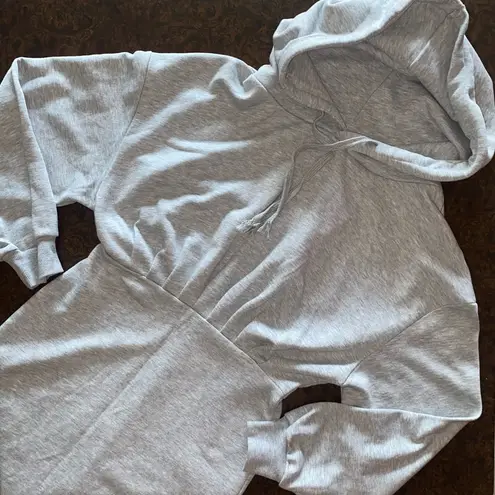 Topshop NWT  Hoodie Sweatshirt Dress in Light Gray - size 8